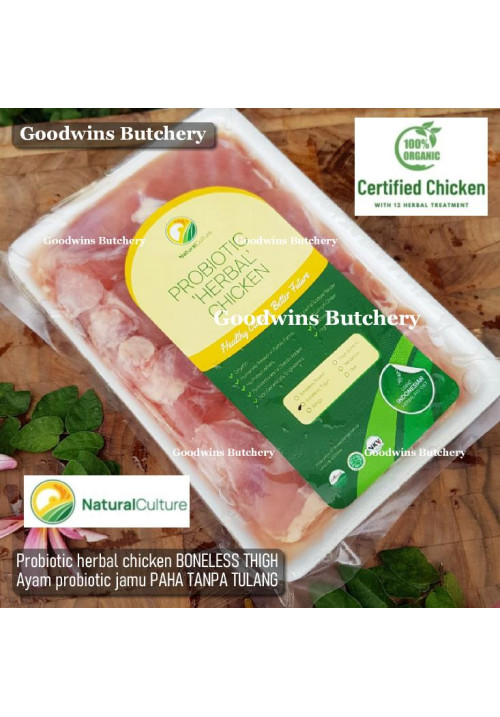 Chicken ayam PROBIOTIC ORGANIC herbal jamu low-fat Natural Culture frozen portioned THIGH BONELESS (price/pack 450-500g 4pcs)